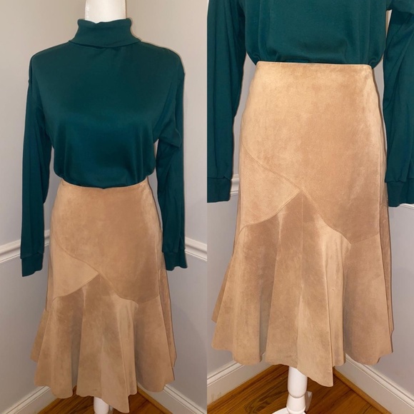 Ideology Petite Vintage Suede Skirt, Size 4P - Picture 1 of 4
